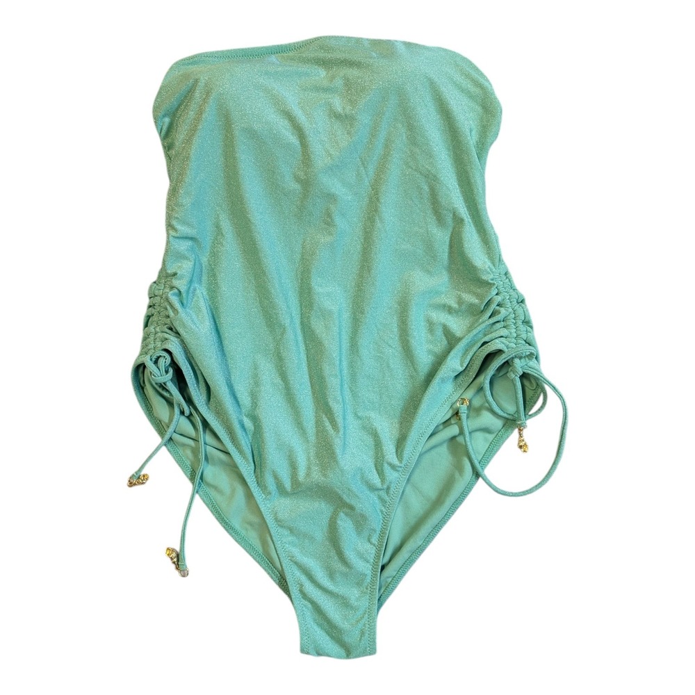 S-10 Women's Sparkle Bandeau Medium Coverage One Piece Swimsuit Shade & Shore L